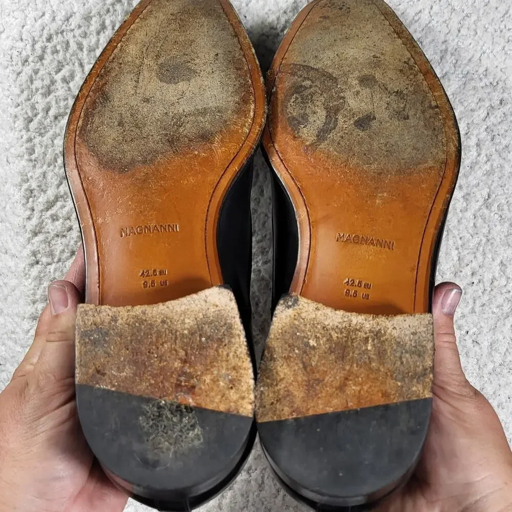 Magnanni Marco II Monk Strap Leather Dress Shoes slip-on loafers  Size 9.5